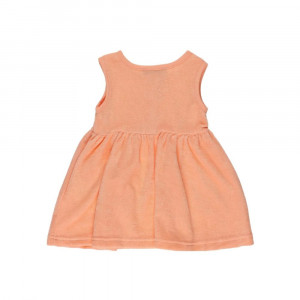 پیراهن نوزادی دخترانه مدل Little Monster نارنجی سالمونی