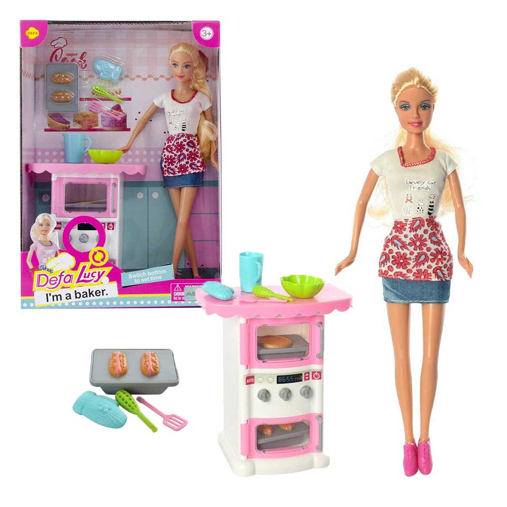 عروسک باربی نانوا مدل I'm a baker دفا لوسی Defa lucy