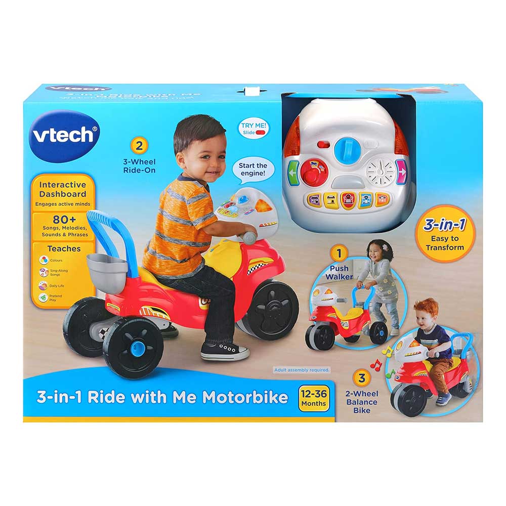 سه چرخه 3 در 1 موزیکال مدل Ride with Me Motorbike