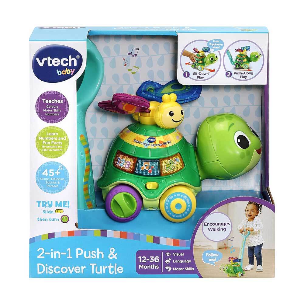 واکر لاکپشت موزیکال 2 در 1 مدل Push & Discover Turtle